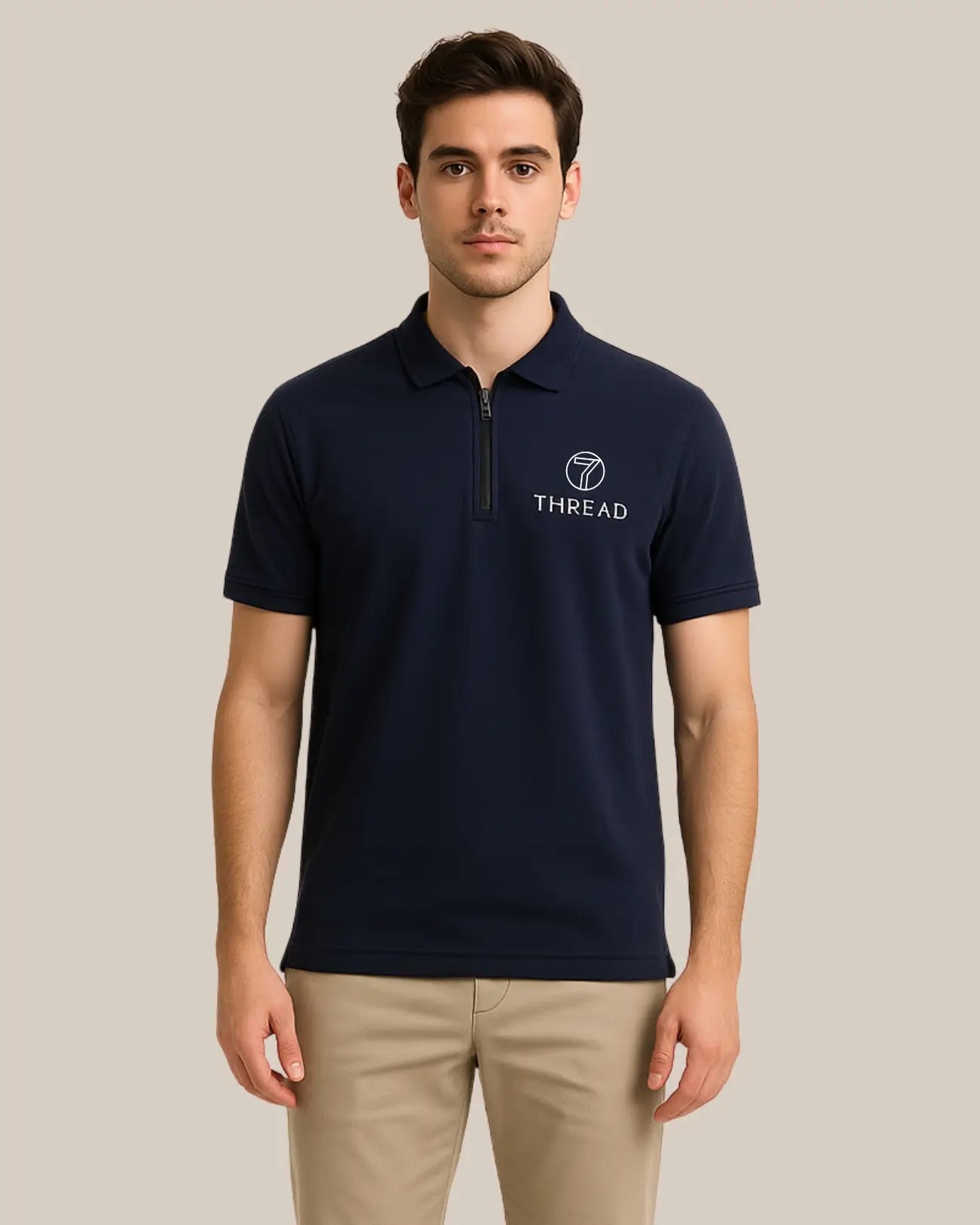 7 Thread Modern Ziper Polo Shirt