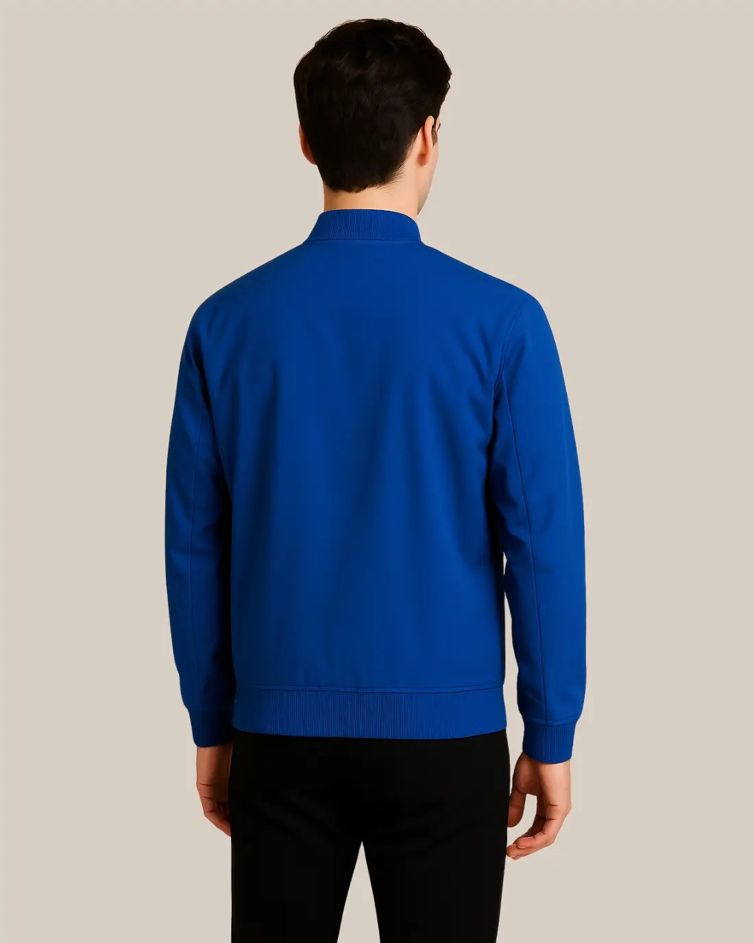 Royal Blue Zip-Up Bomber Jacket