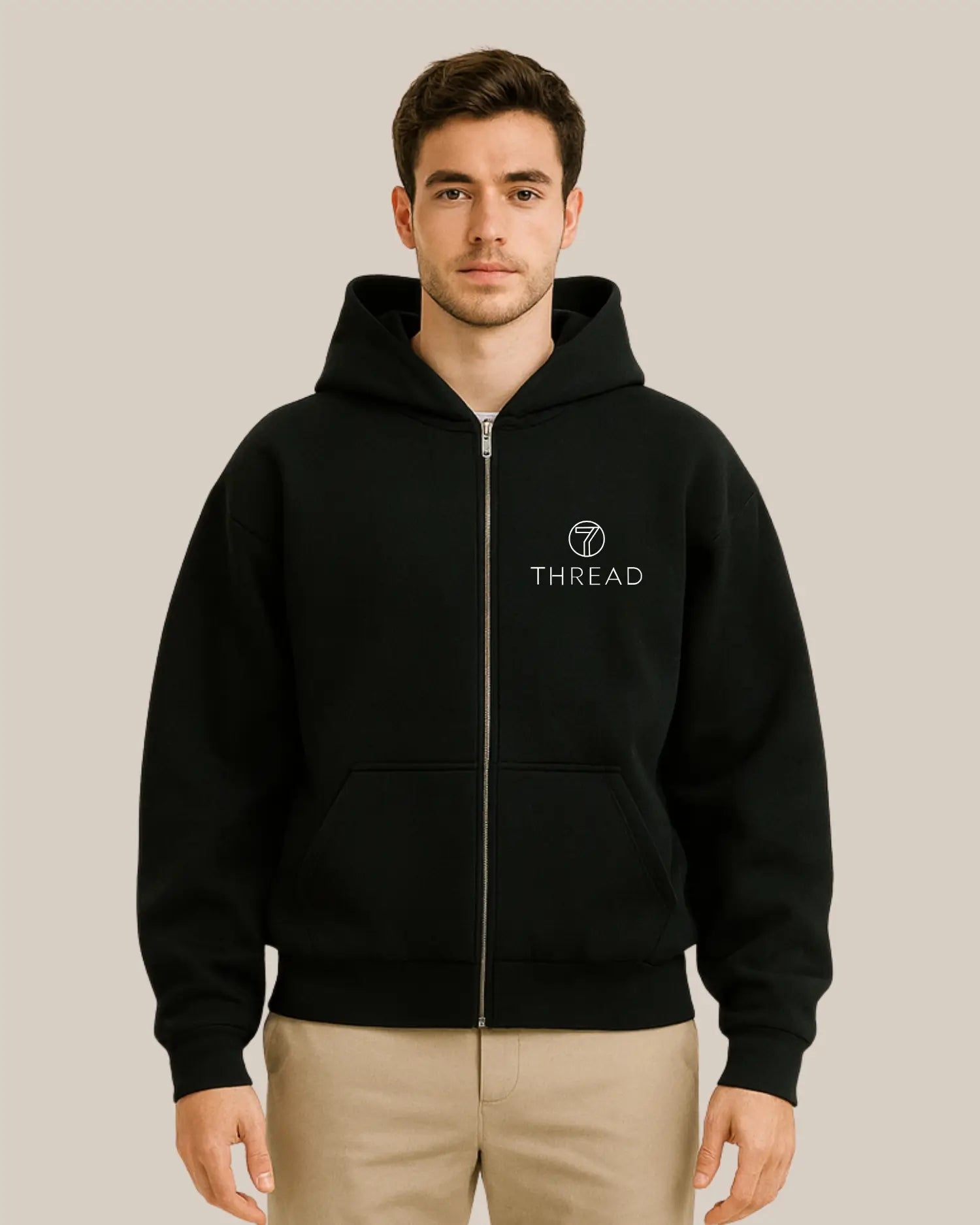 7 Thread Classic Boxy Zipper Hoodie